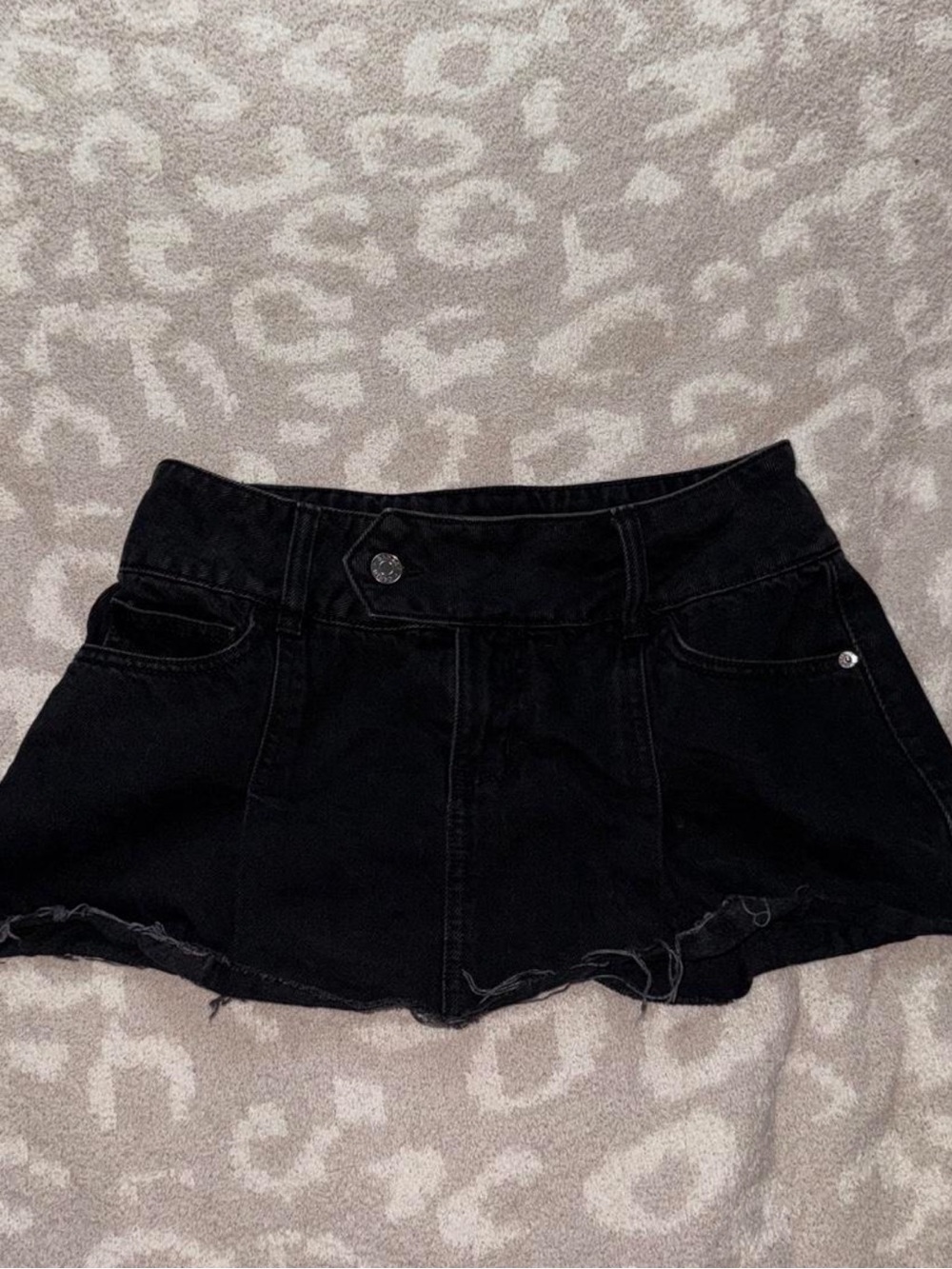 Garage Black High-Rise Denim Mini Shorts